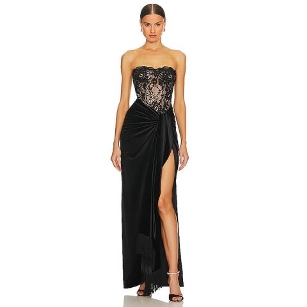 Bronx and Banco GINA LACE EVENING DRESS Black XS